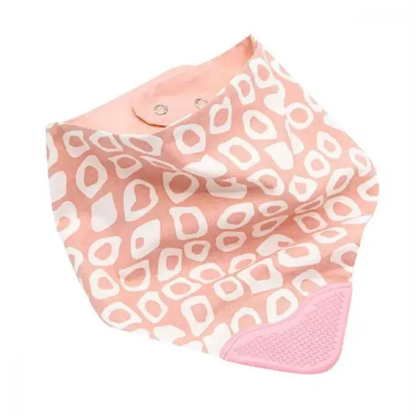 Babyjem Fular Önlük Diş Kaşıyıcılı Poplin Kareli Pembe