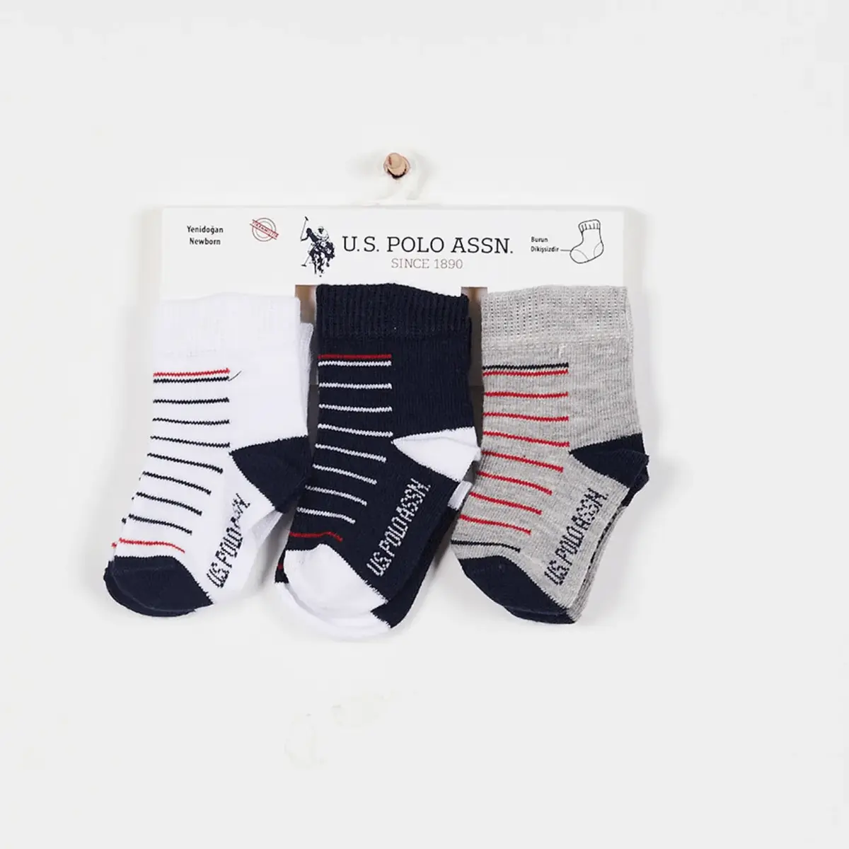 U.S. Polo Çorap Soket Beyaz - Lacivert
