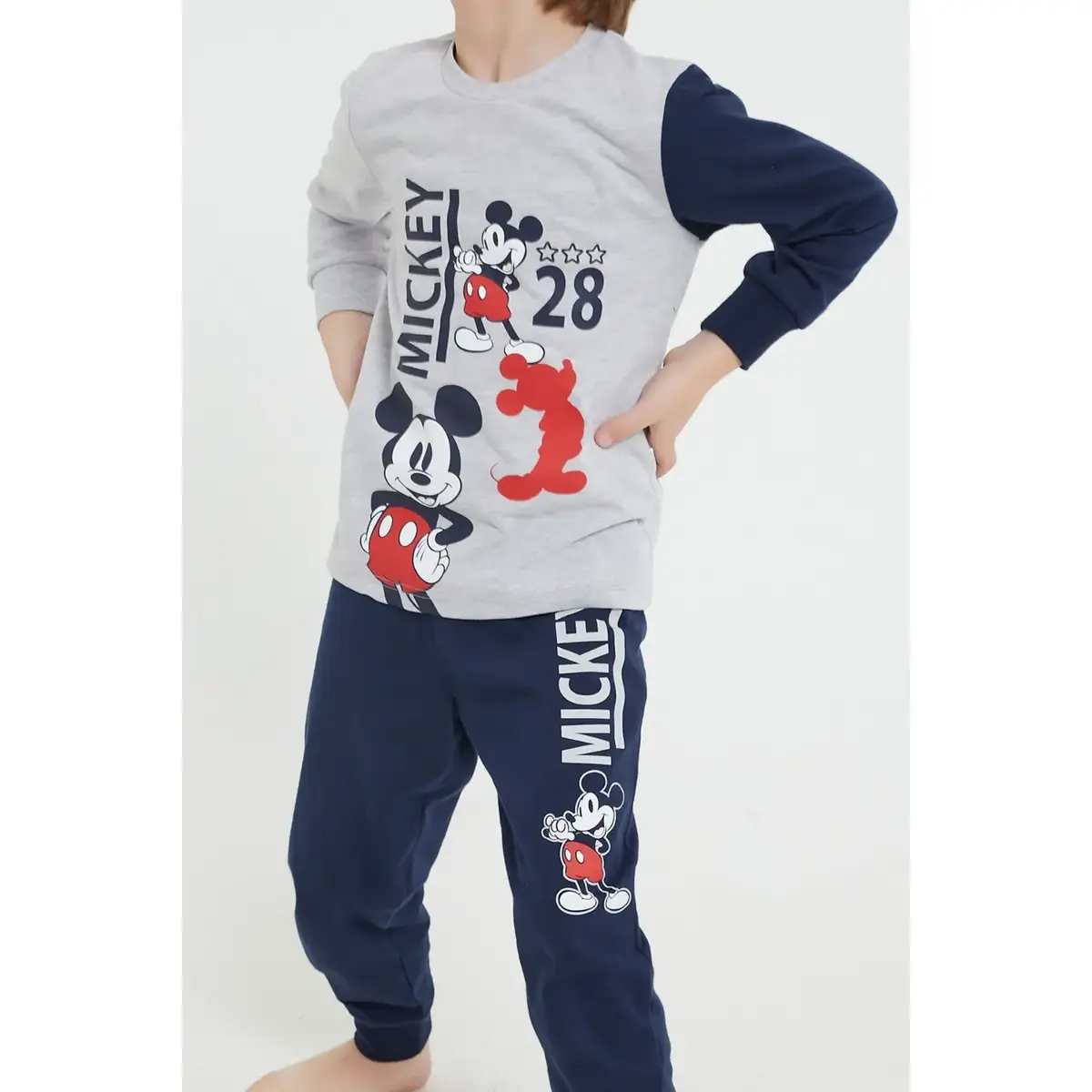 RolyPoly Mickey Mouse Pijama Takımı Gri Melanj