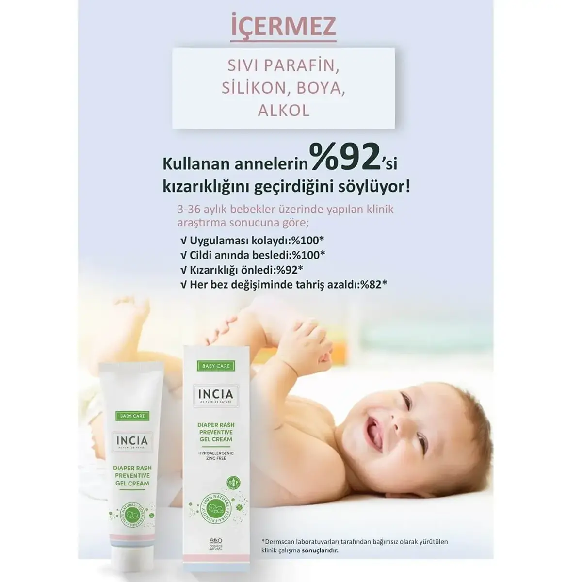 Incia Doğal Pişik Önleyici Jel Krem 60 ml