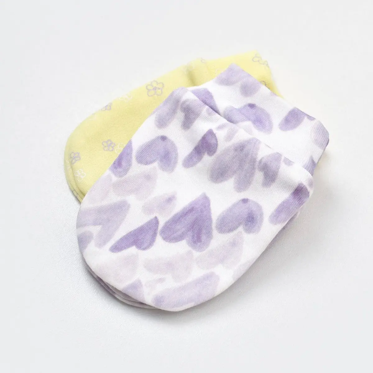 Bibaby Organik Eldiven 2li Love You Baby Yellow Lavender