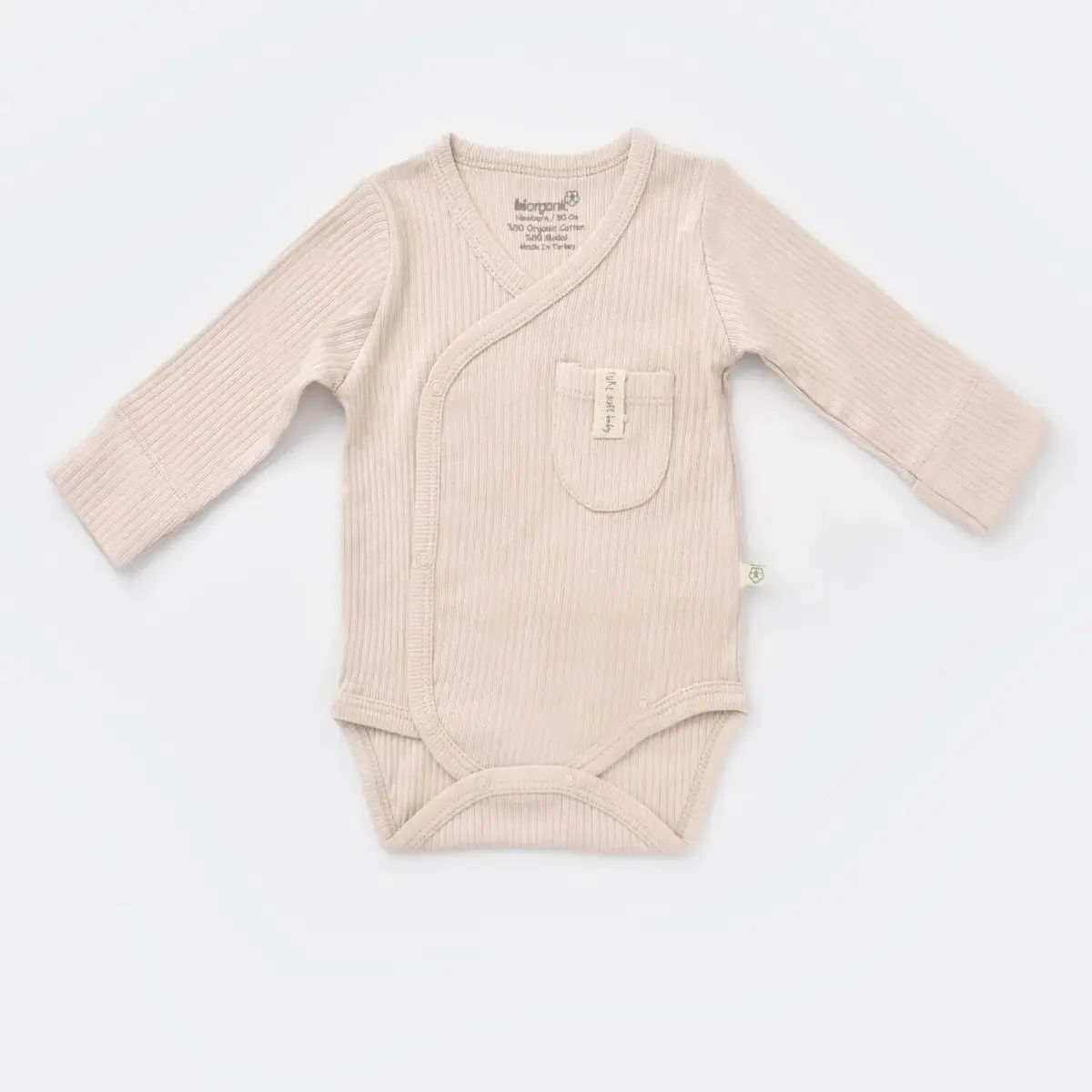 Bibaby Organik Body Kruvaze Eldivenli Soft Modal Bej