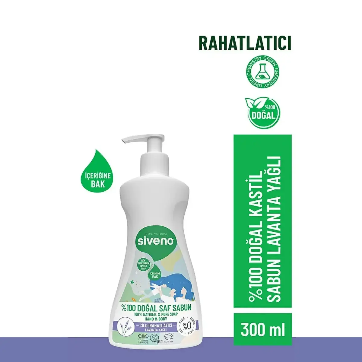 Siveno %100 Lavanta Yağlı Doğal Sıvı Sabun 300ml