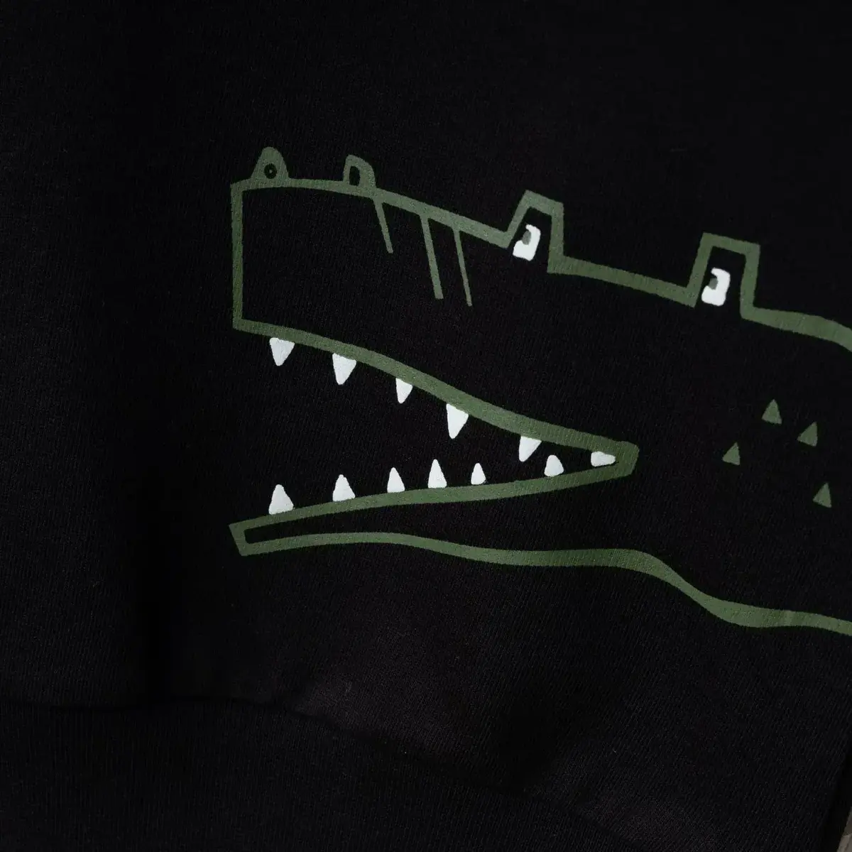 Bebolly Sweatshirt Snap Baskılı Siyah