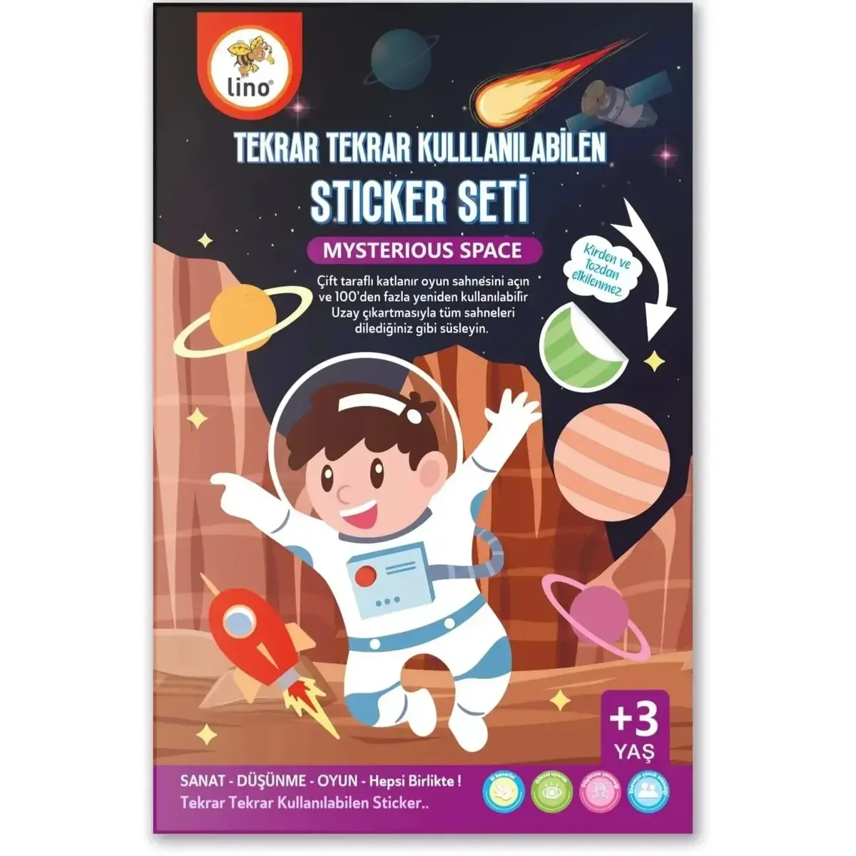 Lino Tekrar Tekrar Kullanılabilen Stıcker Seti Space