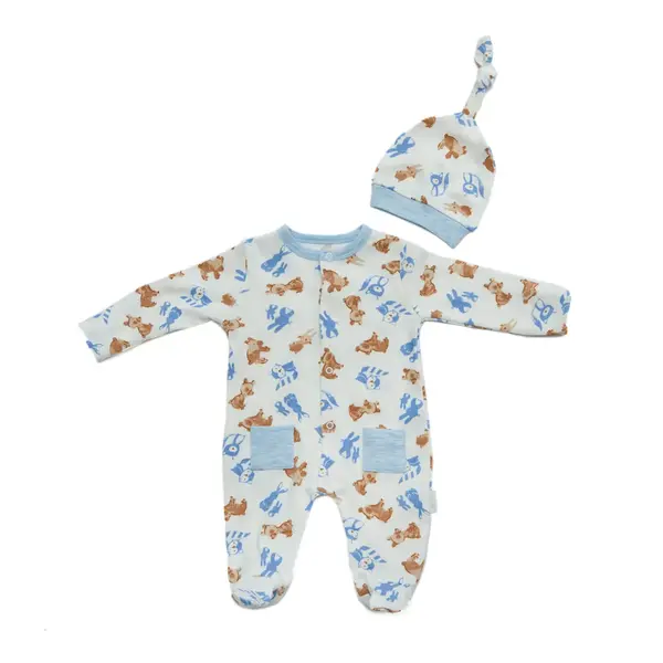 Andy Wawa Tulum Şapka Takım Tiny Bear & Friends Ekru