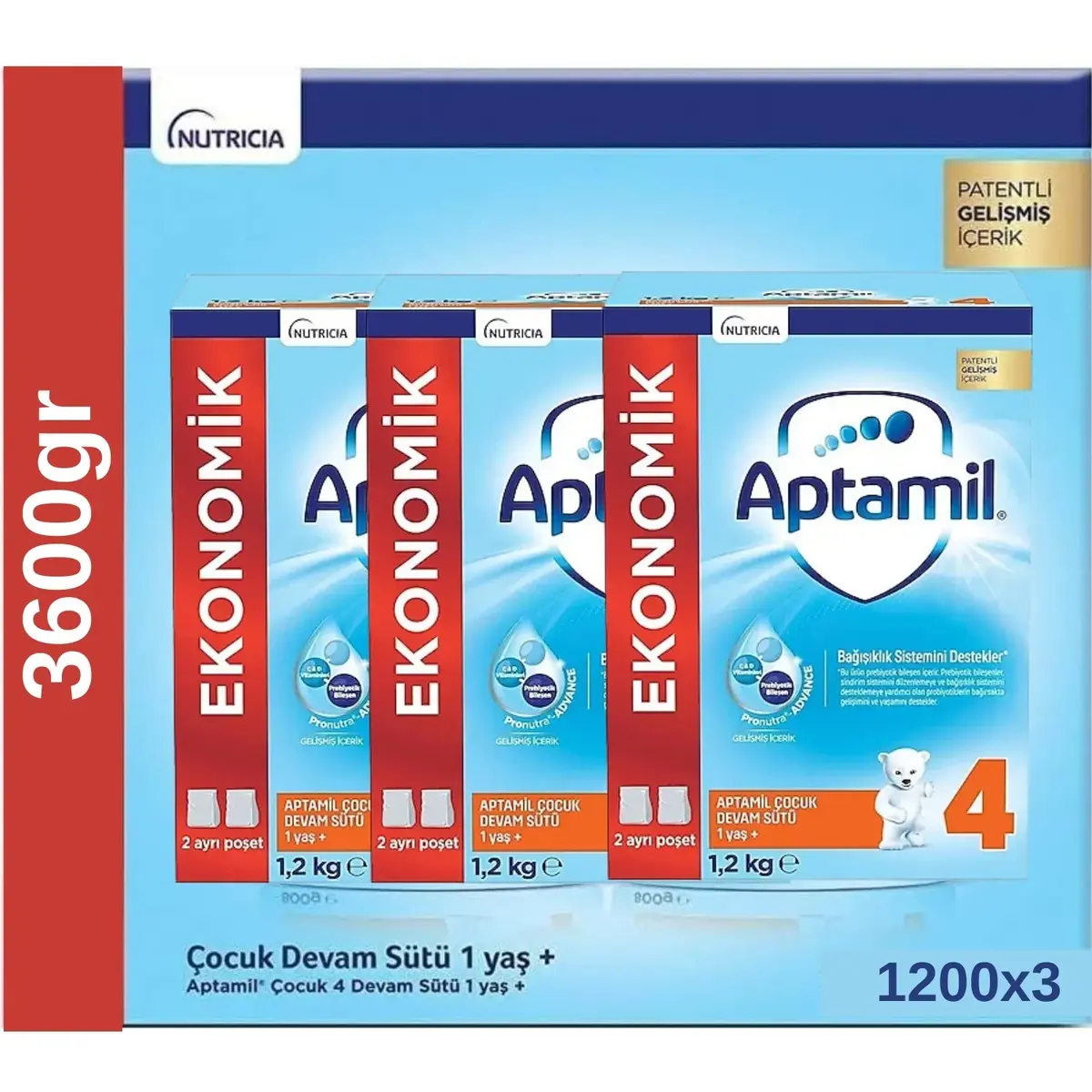 Aptamil 4 Devam Sütü 1200 Gr x3