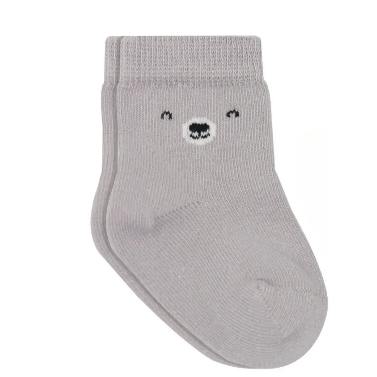 Bibaby Çorap Soket 2li Bistyle Bear Penye Gri