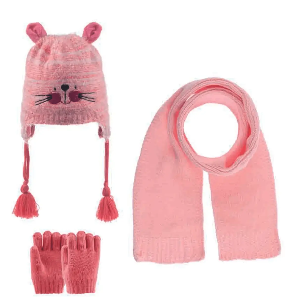 Kitti Atkı Bere Eldiven Takım Koyu Pembe Kitti Atkı Bere Eldiven Takım Koyu Pembe