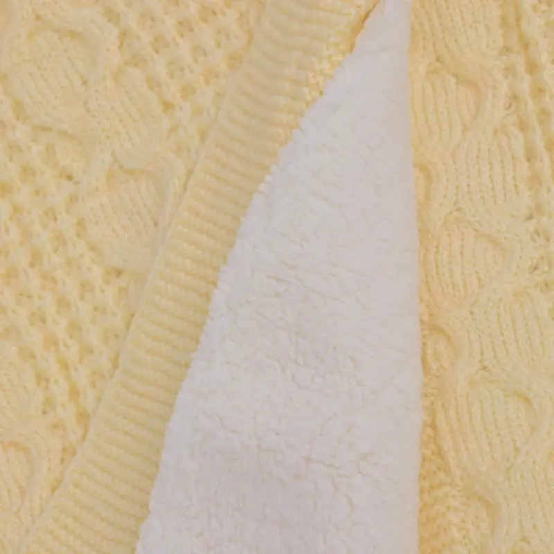 Mini Damla Battaniye Triko Kızaklı Sarı