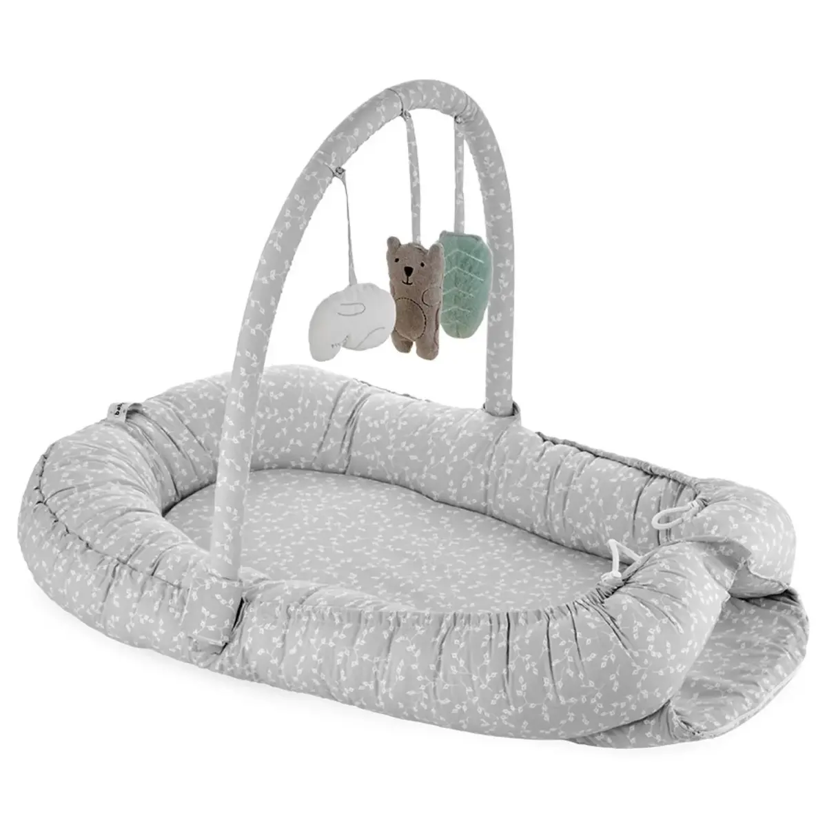 Babyjem Oyuncaklı Anne Baba Yanı Yatağı Gri Çiçek Babyjem Oyuncaklı Anne Baba Yanı Yatağı Gri Çiçek