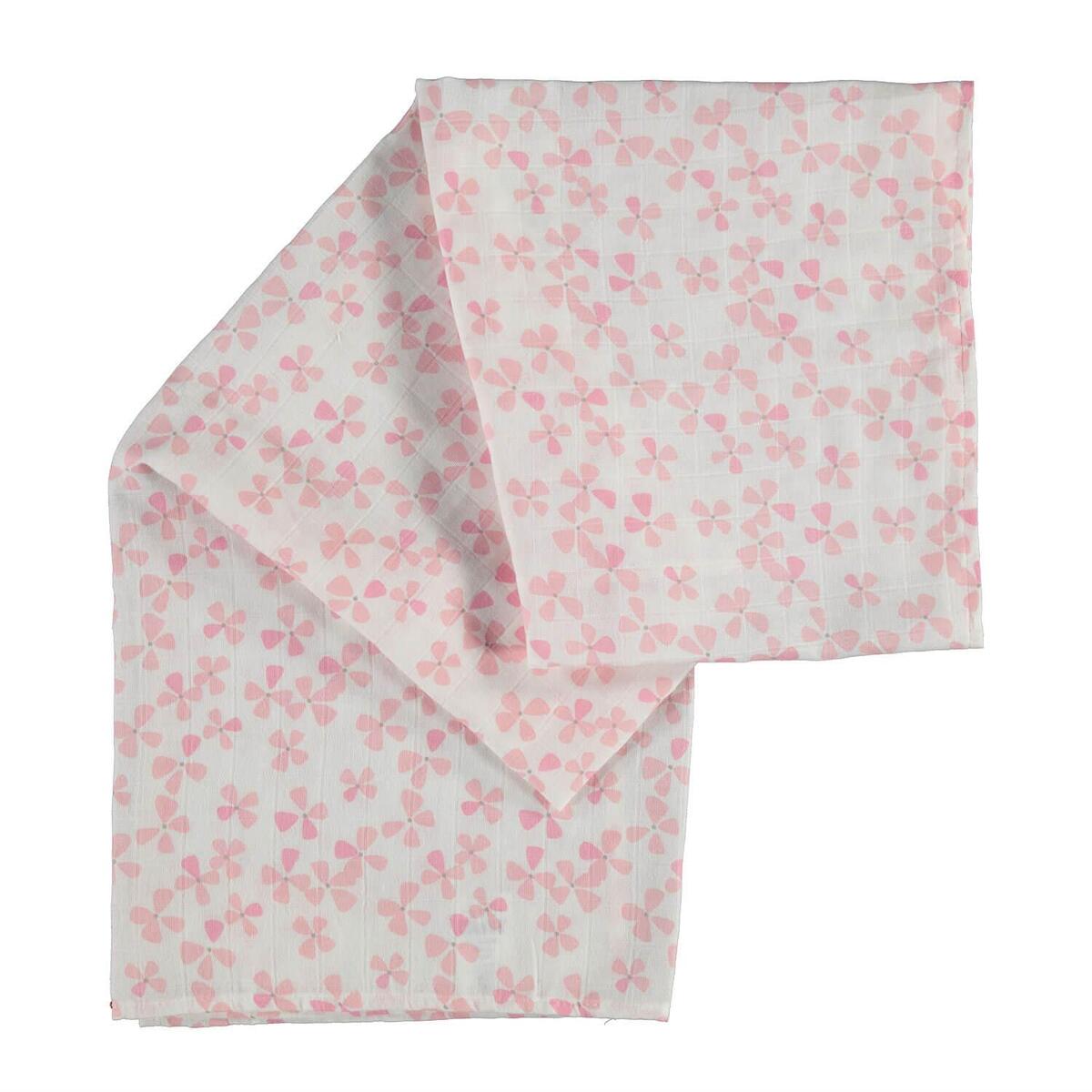 Bibaby Müslin Battaniye Çiçekli 90x90cm Pembe