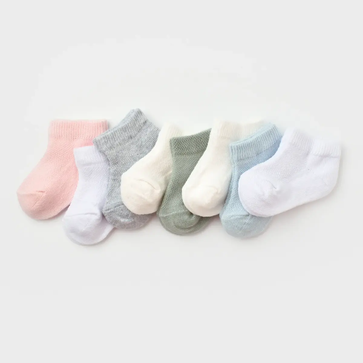 Bibaby Organik Çorap Soket 2li Summer Mavi - Beyaz