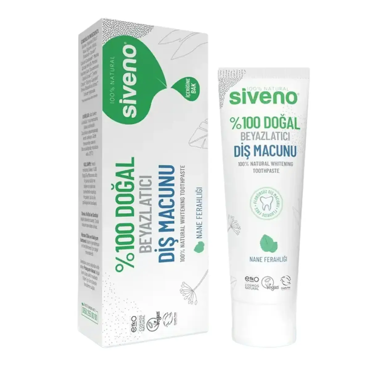 Siveno %100 Doğal Beyazlatıcı Diş Macunu – Yetişkin 65 g.