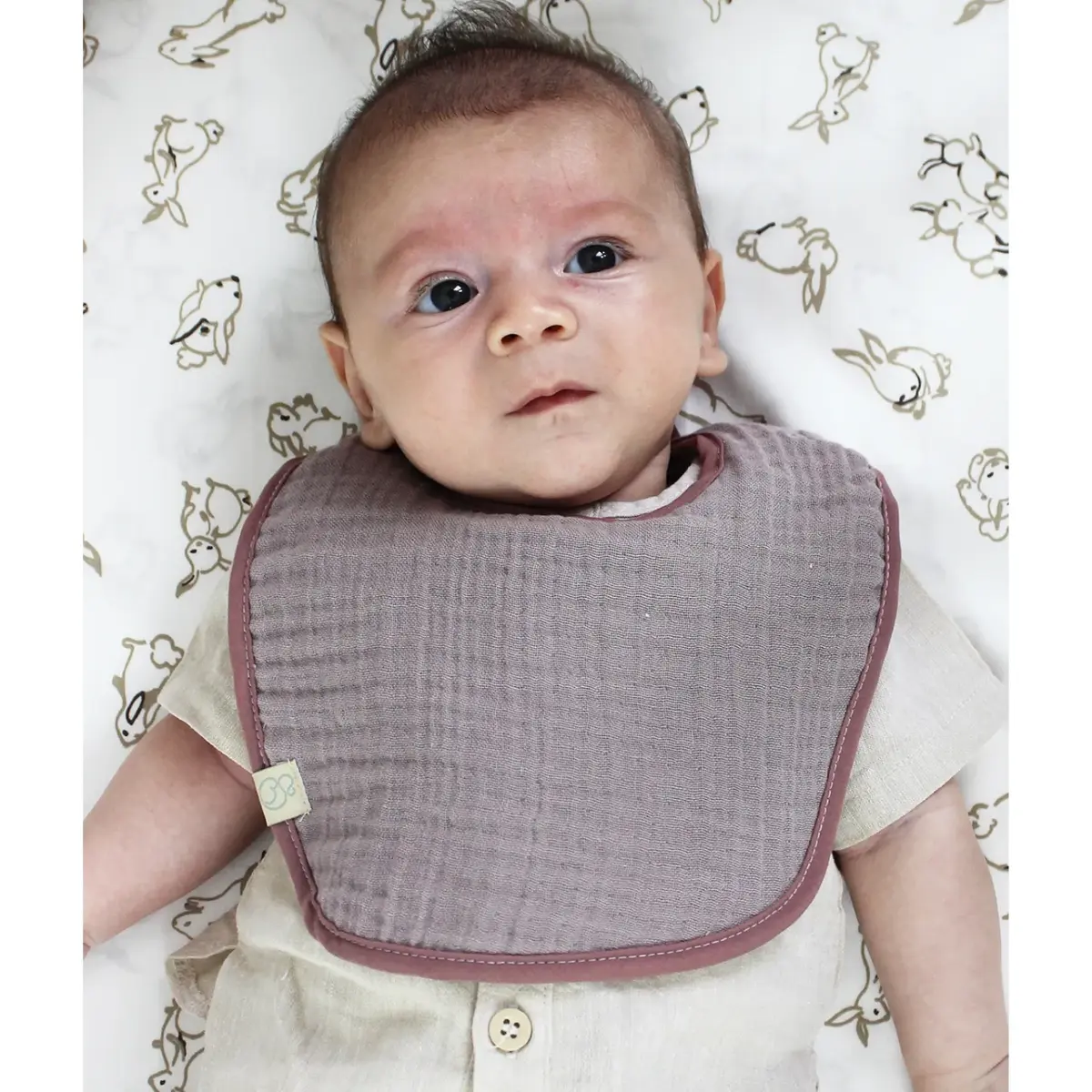 Bibaby Organik Fular Önlük Müslin 3lü Bistyle Taş - Ekru - Antrasit