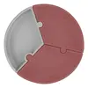 OiOi Vakum Tabanlı Silikon Puzzle Tabak  6+ Ay Velvet Rose - Powder Grey