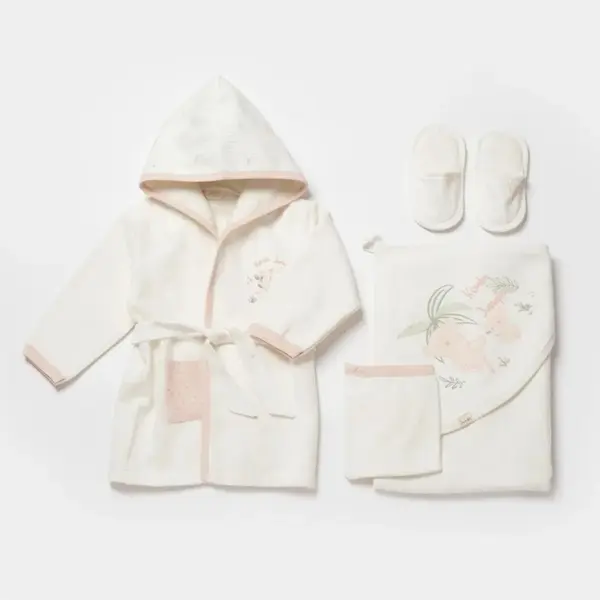 Bibaby Organik Bornoz Takımı Koala Jungle Pembe