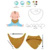 Bibaby Organik Fular Önlük Müslin 3lü Bistyle Kiremit - Bej - Hardal