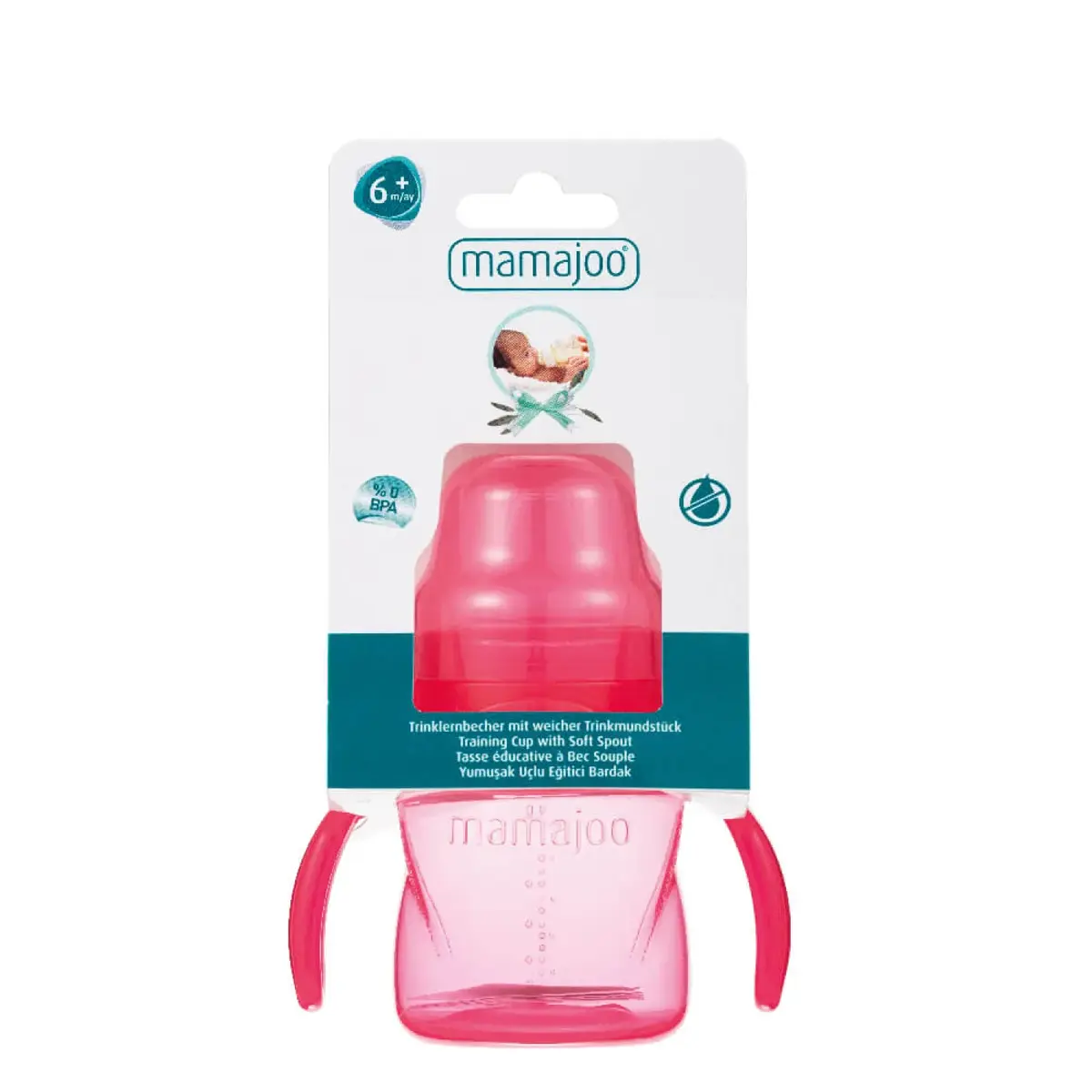 Mamajoo Kulplu Eğitici Bardak 160 ml Pembe