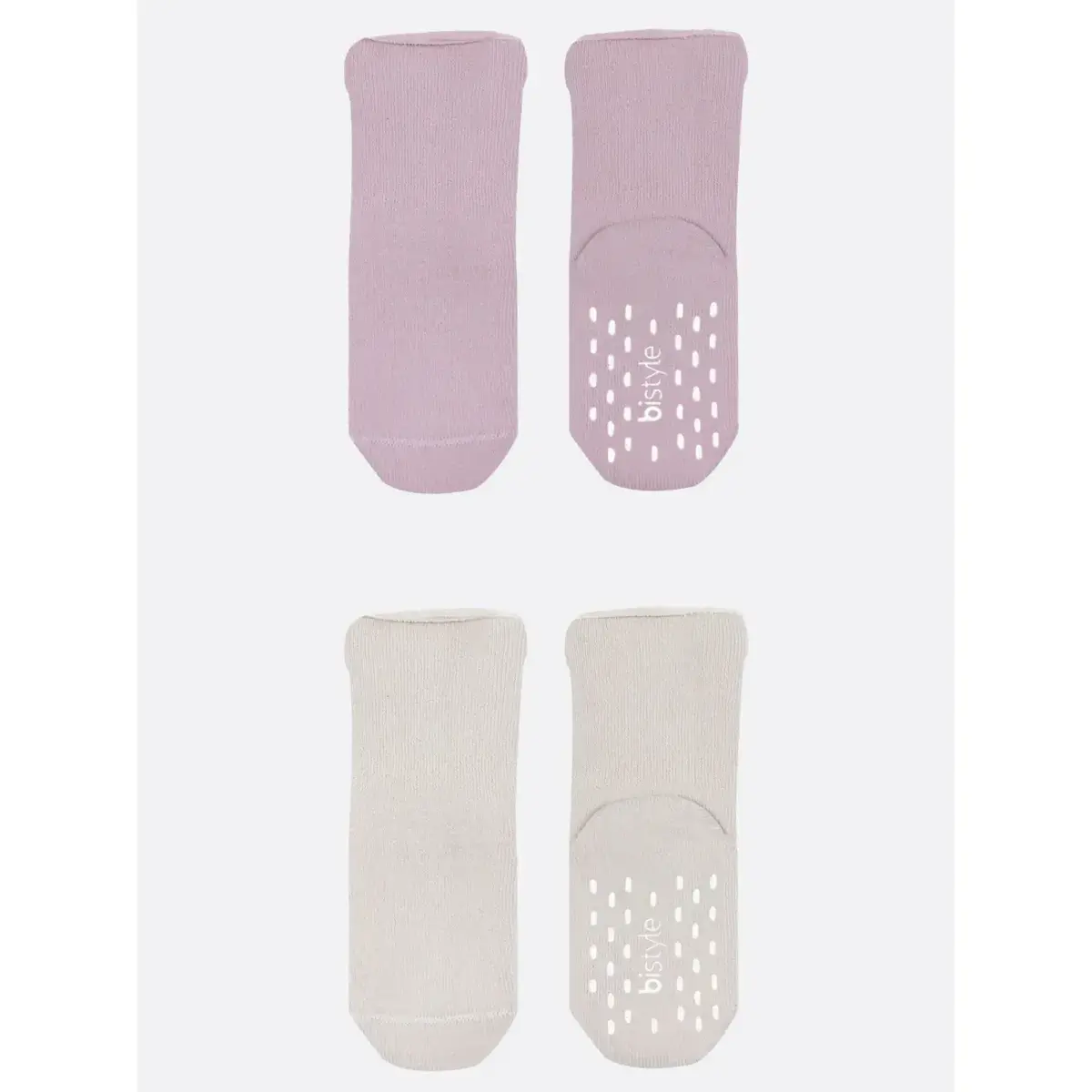 Bistyle Çorap Soket Havlu 2li Kaymaz Basic Girl Lila - Natural