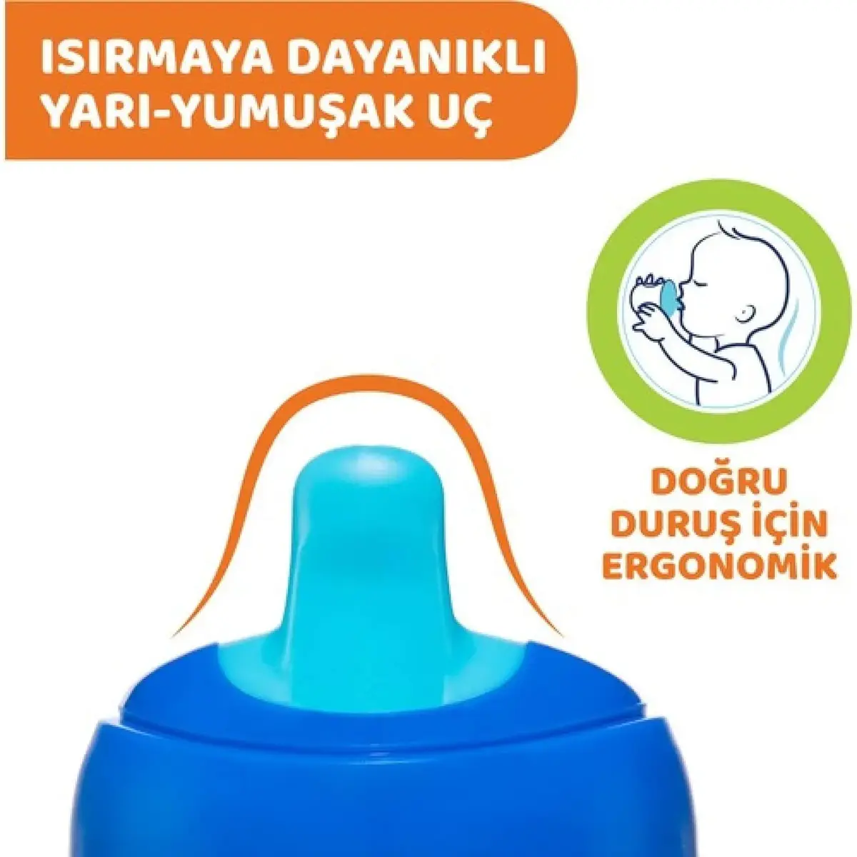 Chicco Yarı Yumuşak Uçlu Alıştırma Bardağı 6+ Ay Erkek