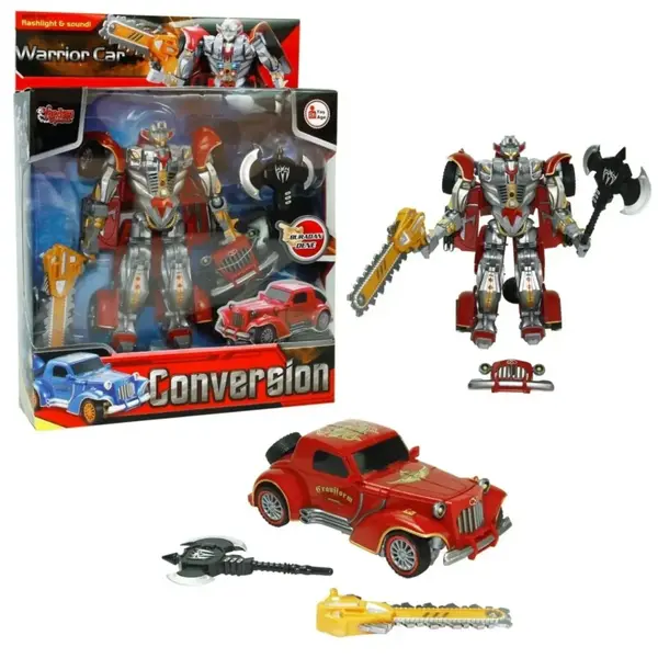 Vardem Kutulu Dönüşebilen Robot - Araba (Işıklı Ve Sesli)