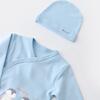 Bibaby Organik Zıbın Takımı 3lü Hello New Penguins Mavi