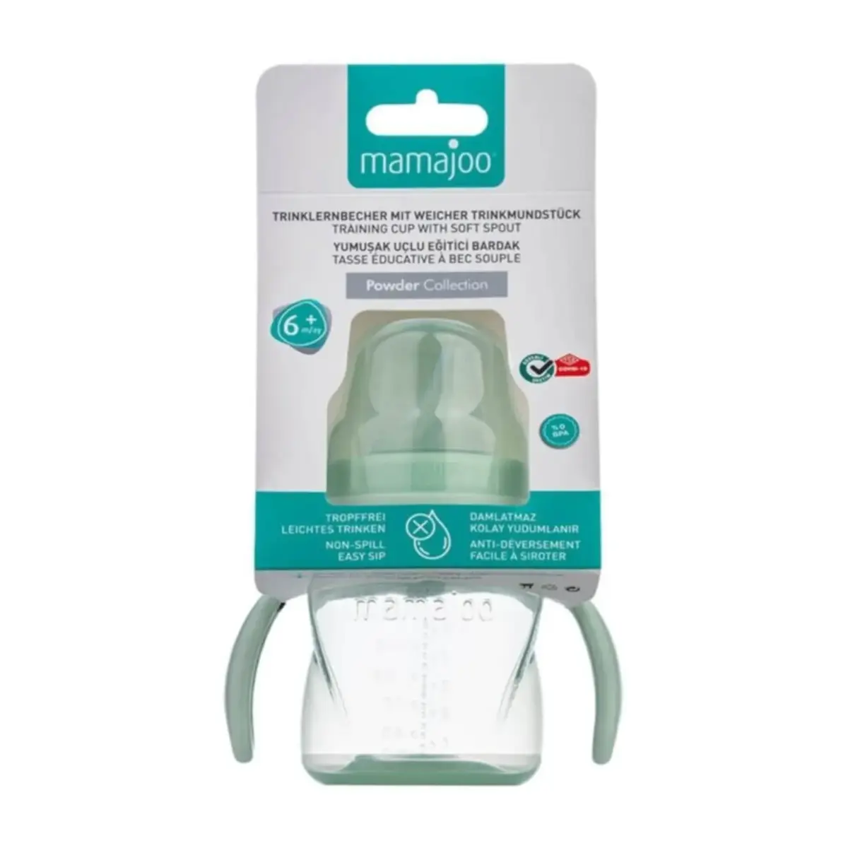 Mamajoo Kulplu Eğitici Bardak 160 ml Powder Green