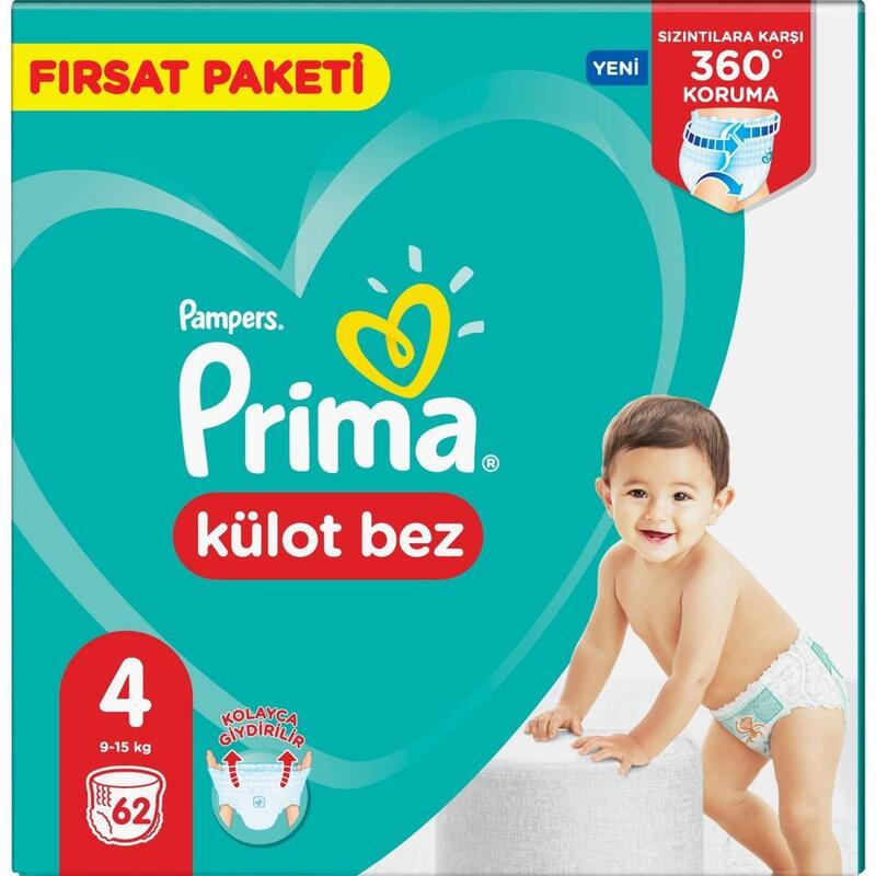 Prima Pants Külot Bebek Bezi 4 Beden Maxi 9-15 Kg 62li Fırsat Paketi
