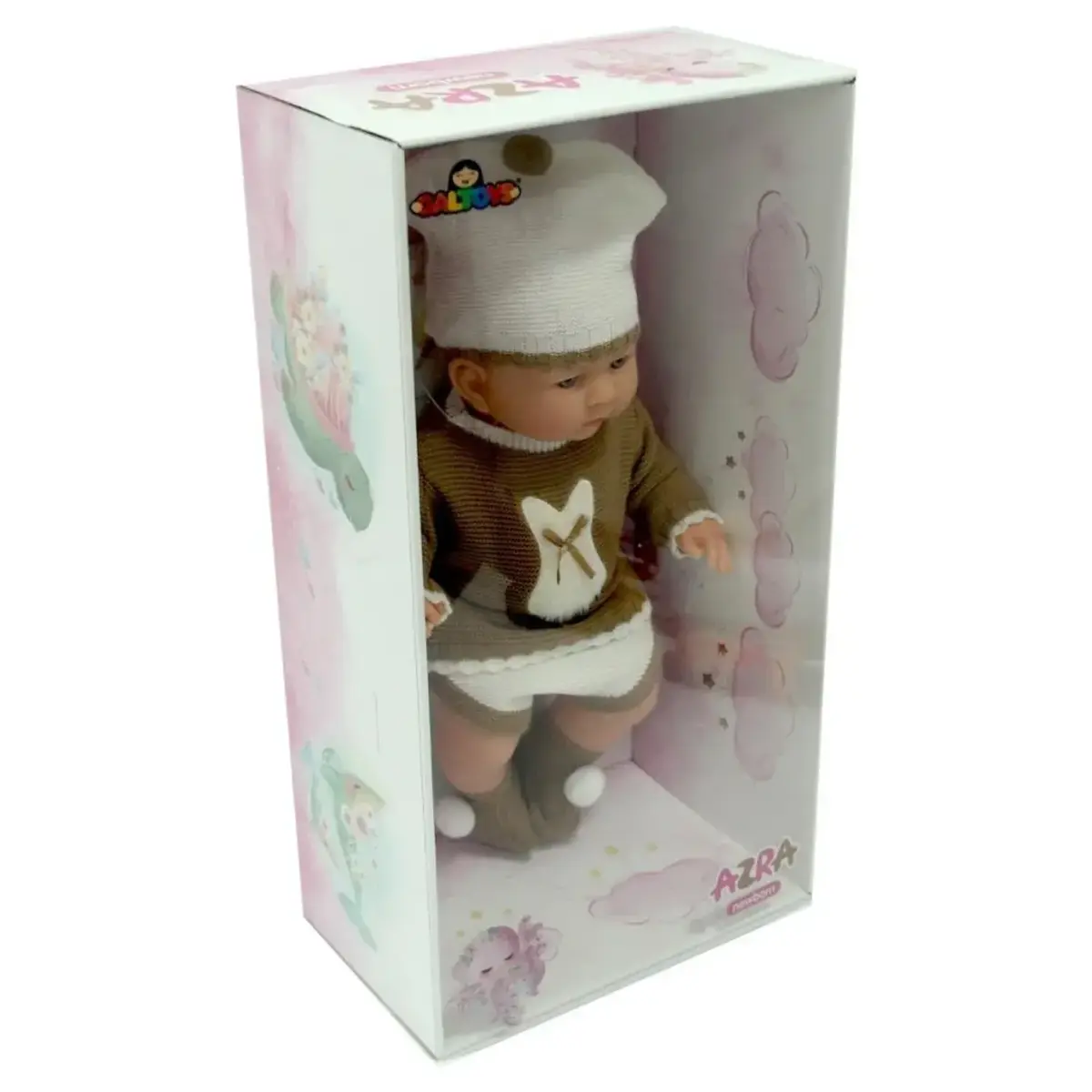 Galtoys Yeni Doğmuş Kahve-Bej Elbiseli Azra Bebek
