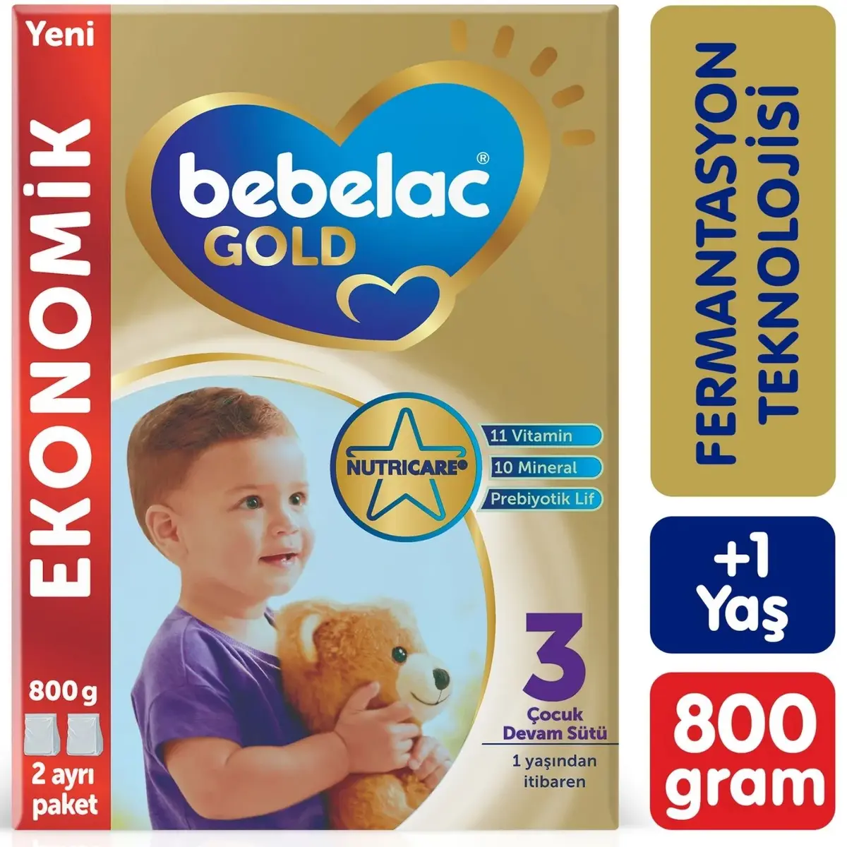 Bebelac Gold 3 Devam Sütü 800 gr Bebelac Gold 3 Devam Sütü 800 gr