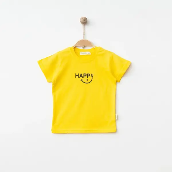 Bebolly T-shirt Happy Baskılı Sarı