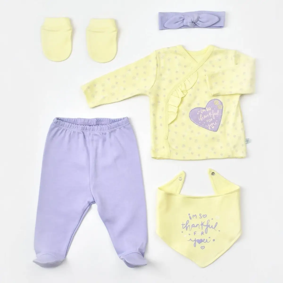 Bibaby Hastane Çıkışı 5li Organik Love You Lavender Bibaby Hastane Çıkışı 5li Organik Love You Lavender