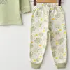 Mini Damla Pijama Takımı Penye Dinazor Emprime Yeşil
