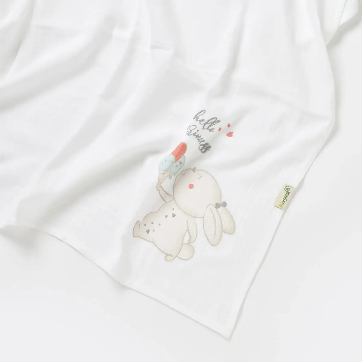 Bibaby Organik Müslin Battaniye Pretty Ears Bunny Ekru