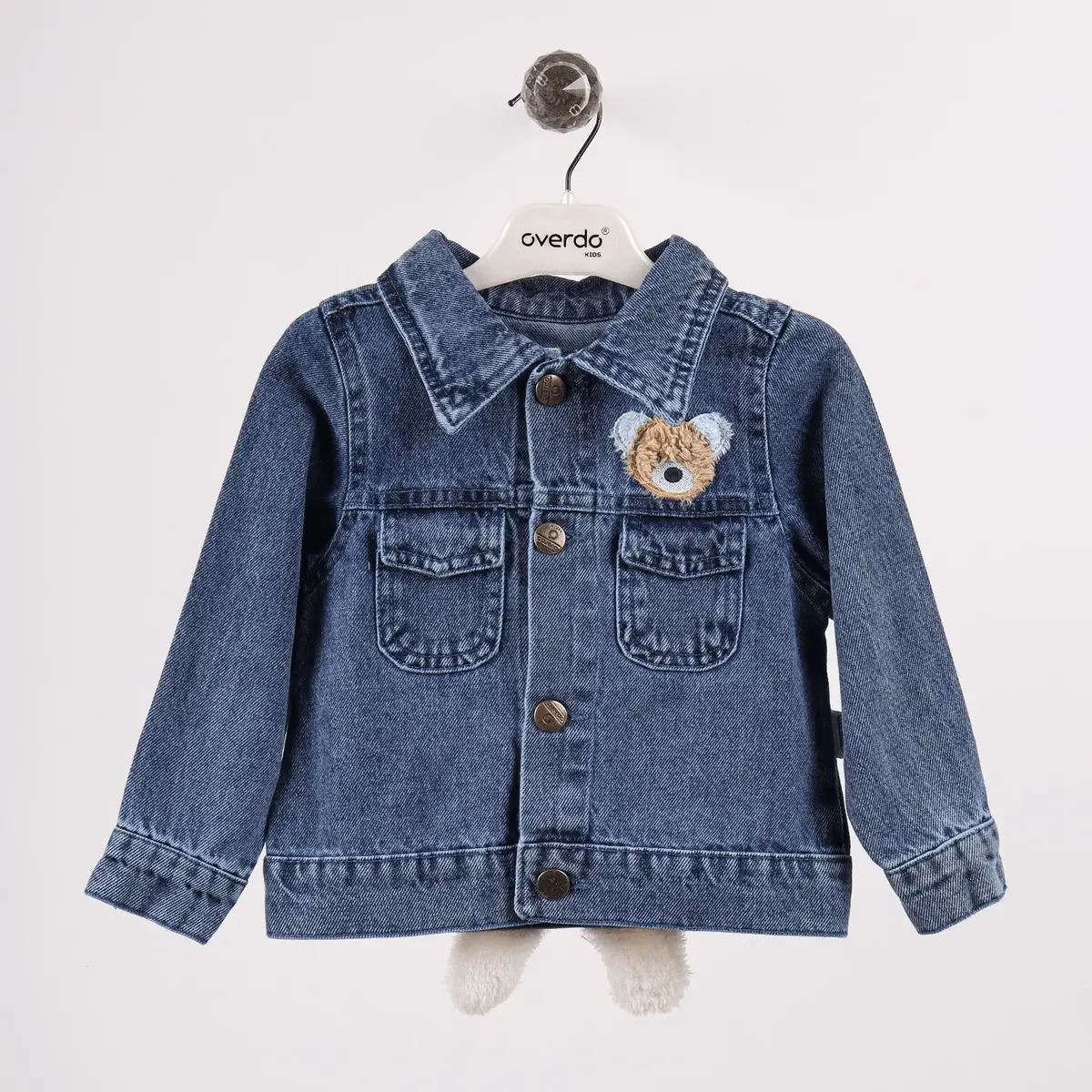 Overdo Ceket Ayıcık Nakışlı Kot