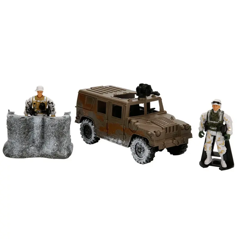 Sesli ve Işıklı Kar Temalı Askeri Araçlar Oyun Seti Jeep