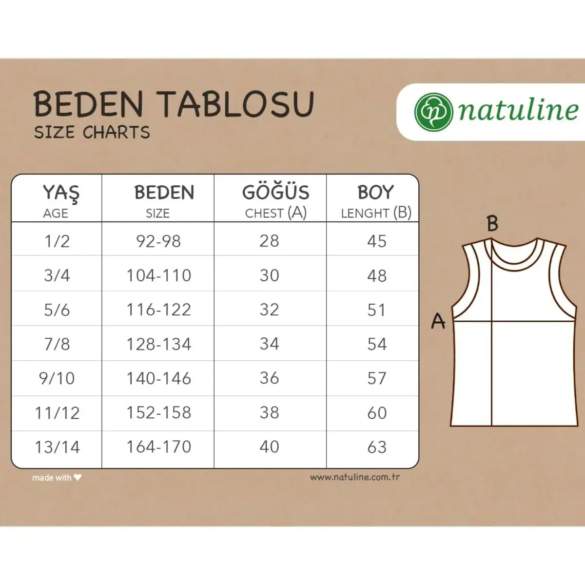Natuline Organik Atlet Penye 2li Beyaz