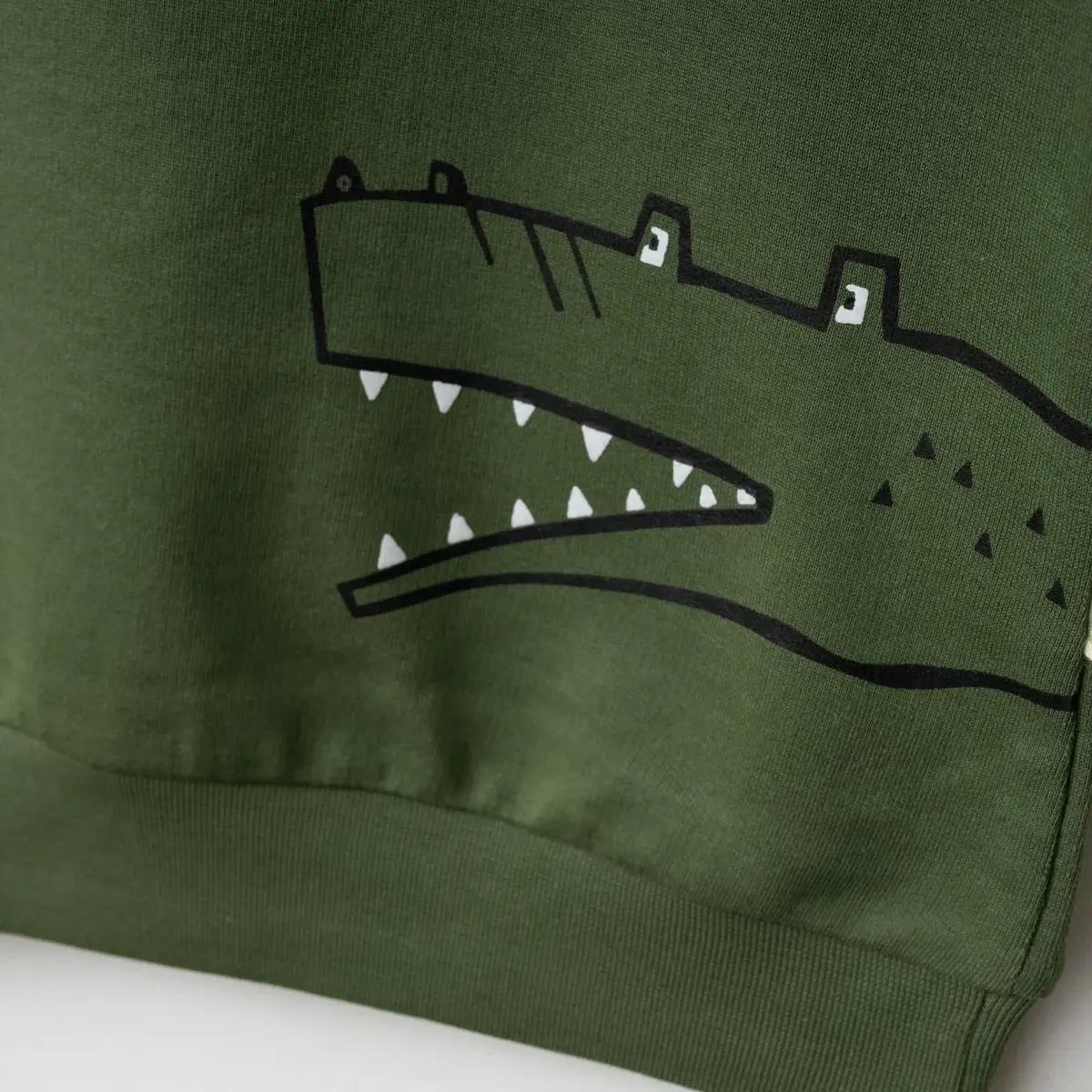 Hira Sweatshirt Snap Baskılı Haki
