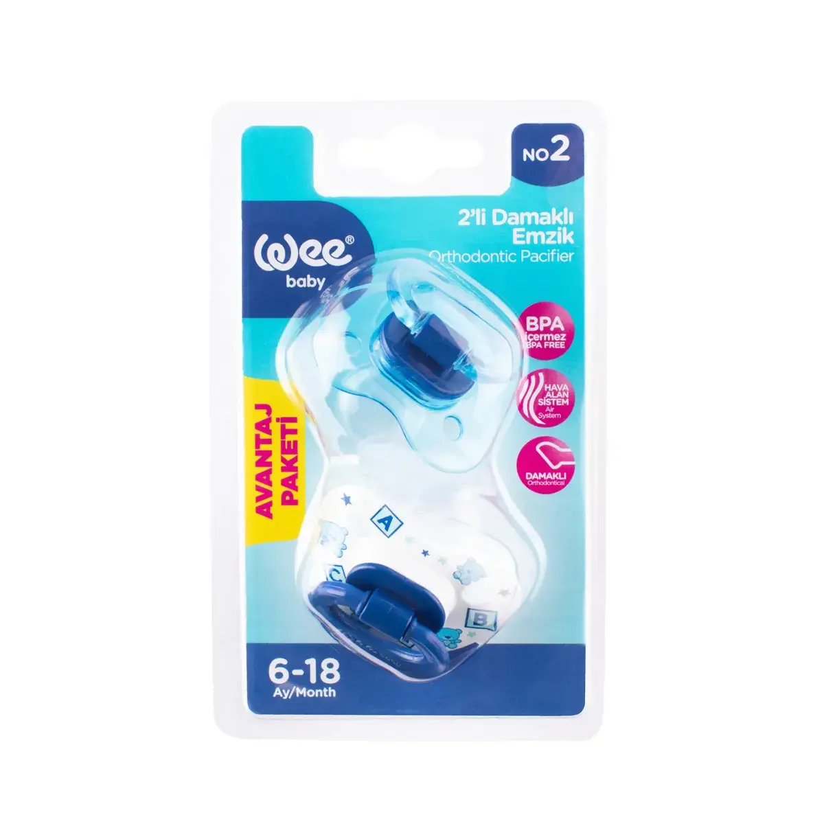 Wee Baby Damaklı Emzik 2li 6-18 Ay