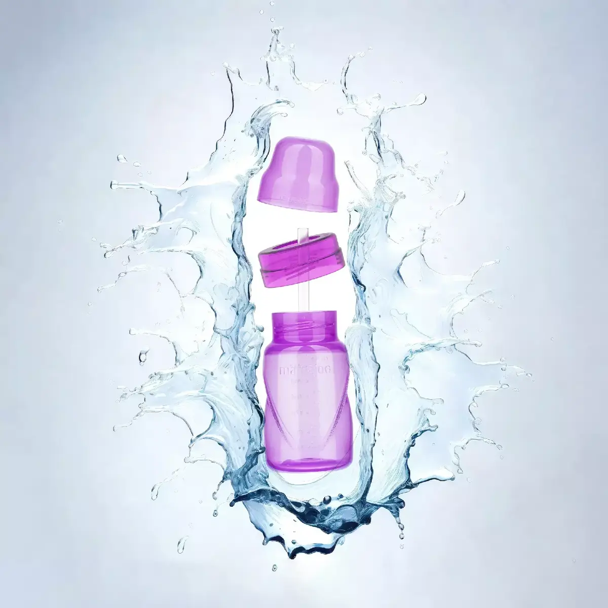 Mamajoo Akıtmaz Pipetli Bardak 270 ml Mor