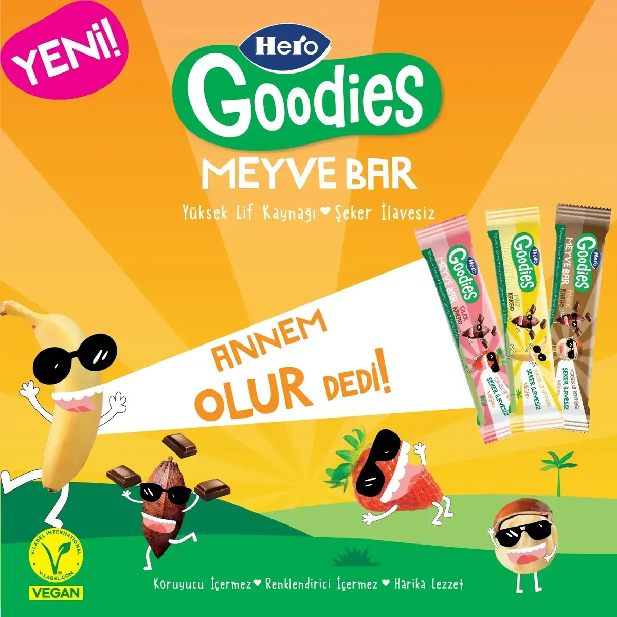 Hero Baby Goodies Meyve Barı Muz Kakao 30 gr