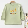 Mini Damla Pijama Takımı Penye Animal Hayvanlar Baskılı Yeşil