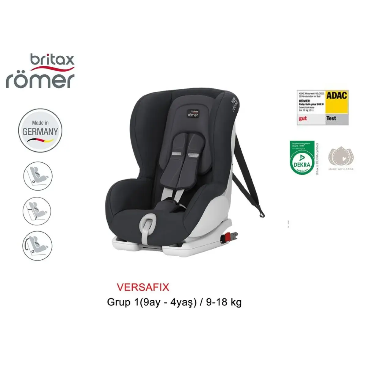 Britax Römer Versafix Oto Koltuğu 9-18 kg Strom Grey