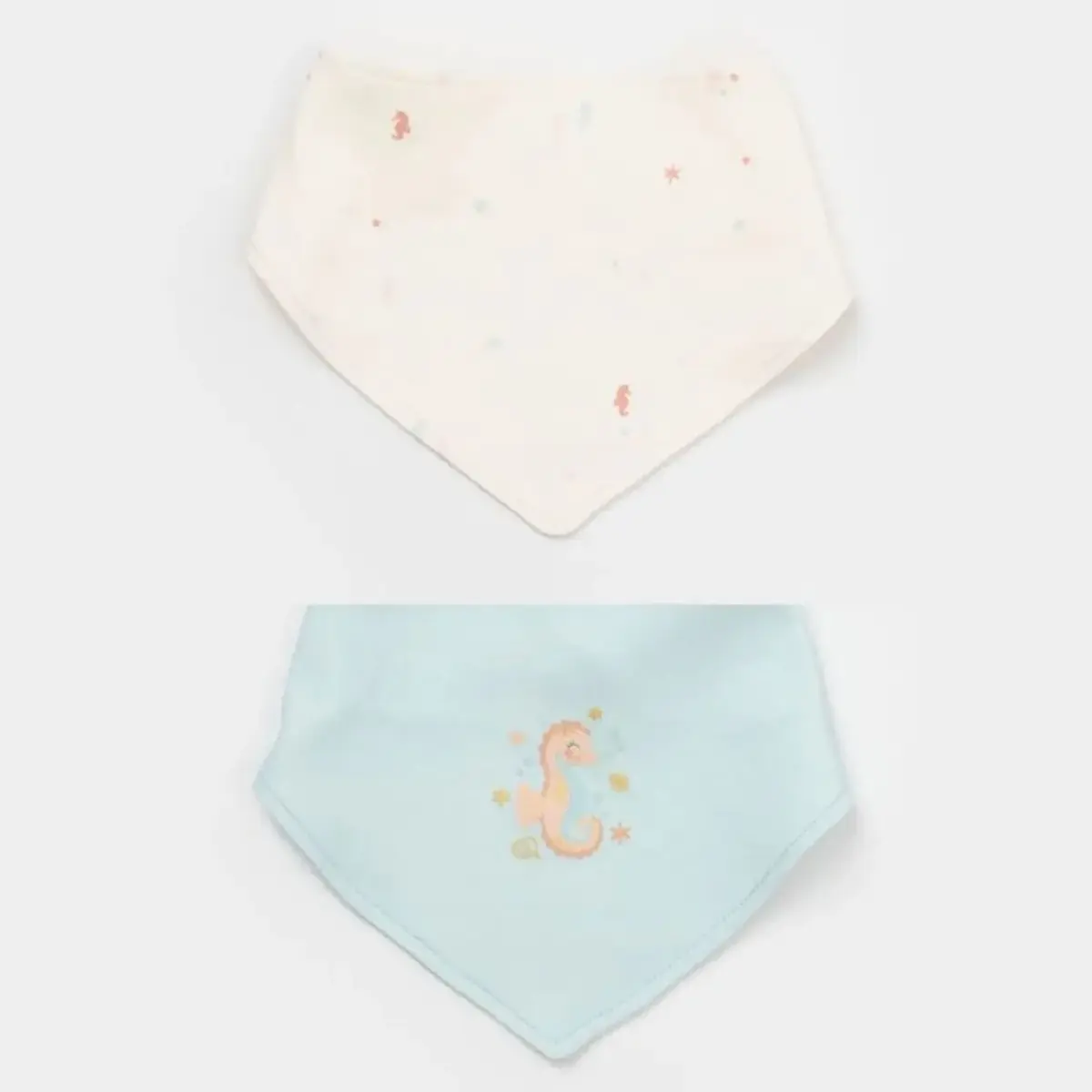 Bibaby Organik Fular Önlük 2li Save The Seahorse Bej - Mint