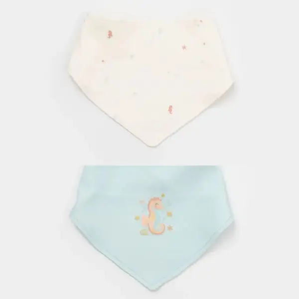 Bibaby Organik Fular Önlük 2li Save The Seahorse Bej - Mint
