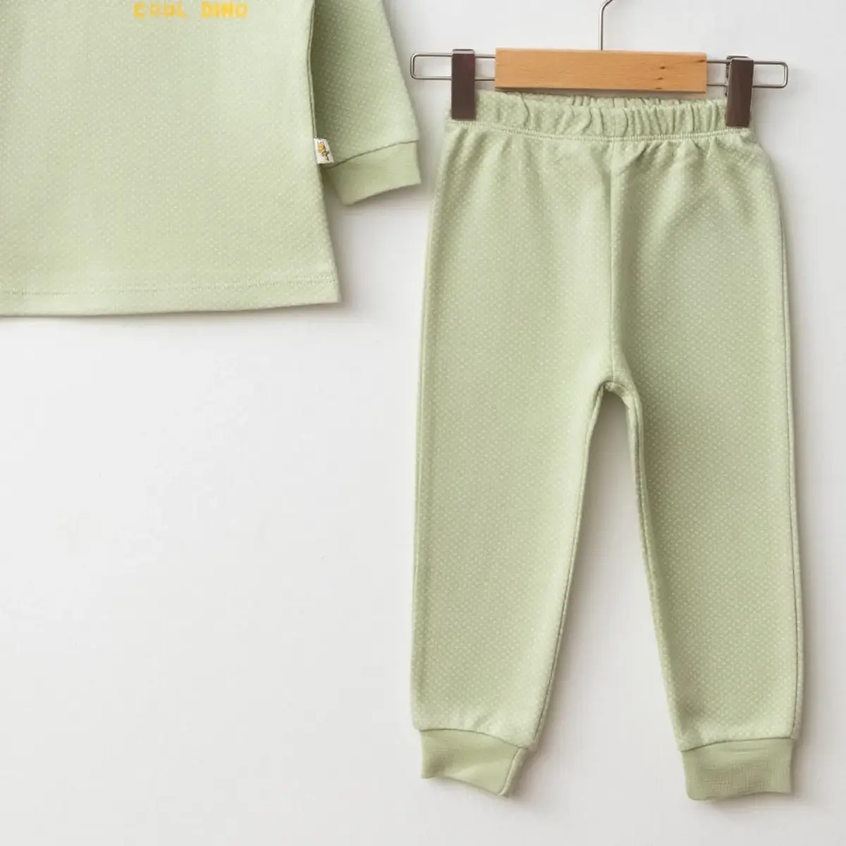 Mini Damla Pijama Takımı Penye Matweis Emprime Kamyon Baskılı Yeşil
