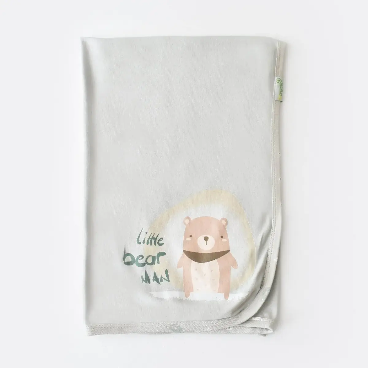 Bibaby Organik Zıbın Takımı Battaniyeli Tüllü Hug Me Bear Kar Melanj
