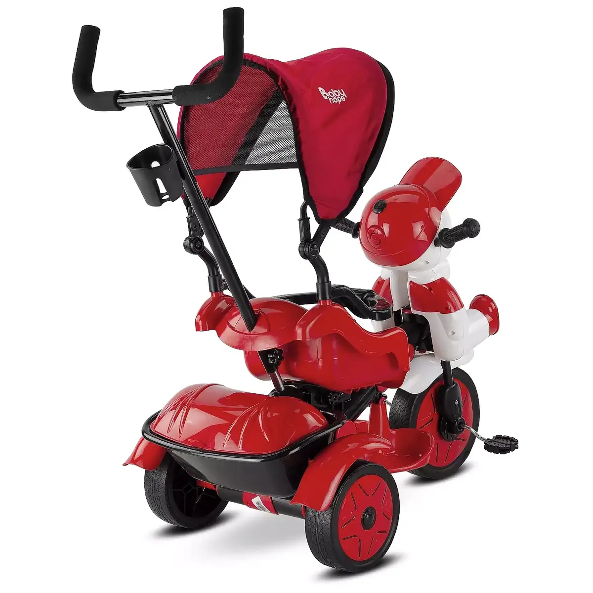 Babyhope Yupi Triycle Lüx Üç Tekerlikli Bisiklet Kırmızı-Siyah
