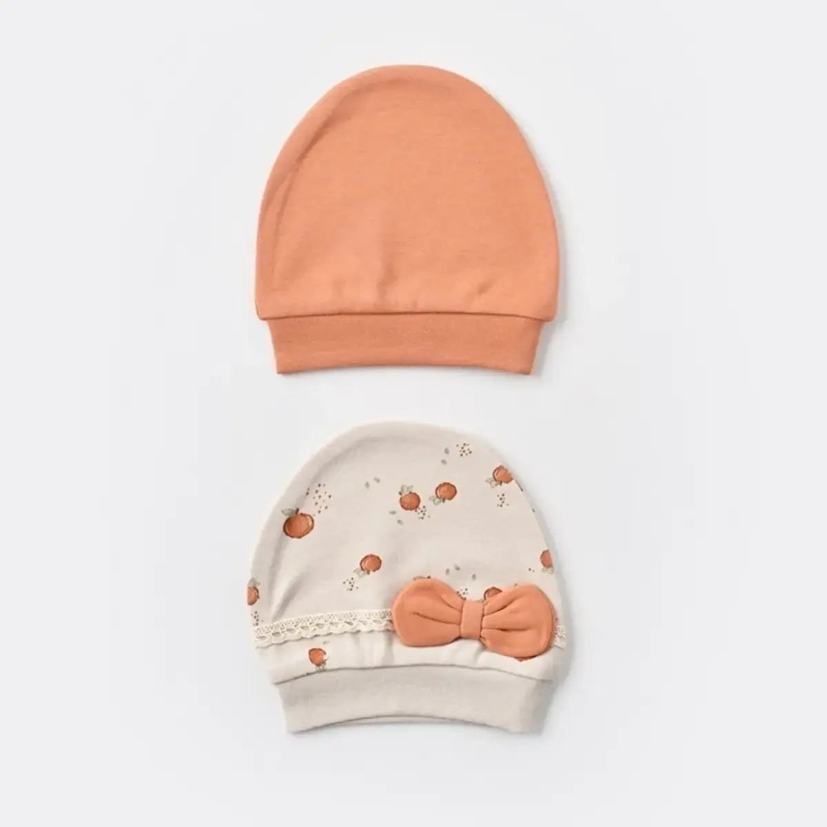 Bibaby Organik Şapka 2li Summer Fruit Light Cream Caramel